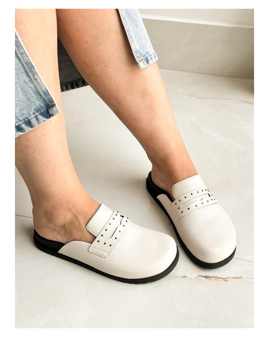 Mule Sola Alta Evelyn Off White